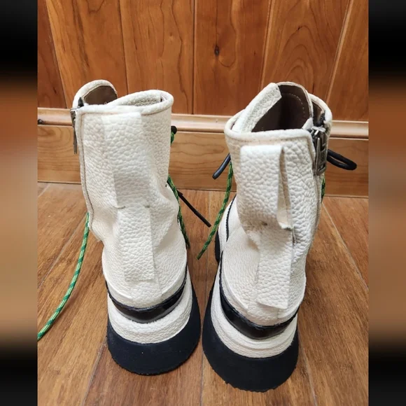 A.S.98 Vonne Combat Platform Lace Up Boots in Milk Sz EU42/US 9.5 NWOT - Picture 7 of 11